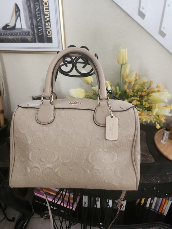 Coach Handbags - Coach Signature Embossed Patent Mini Bennett Satchel